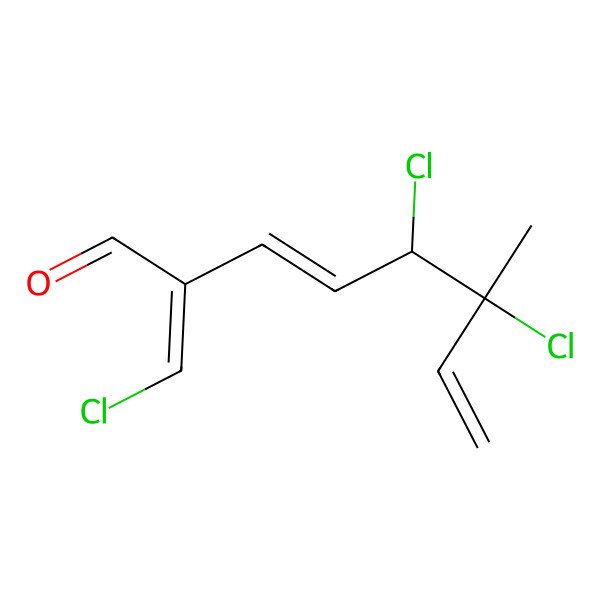 2D Structure of 3,7-Octadienal, 5,6-dichloro-2-(chloromethylene)-6-methyl-