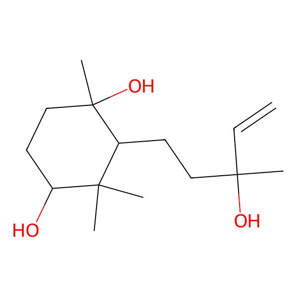 2D Structure of 3,7,10-Trihydroxy-6,11-cyclofarnes-1-ene