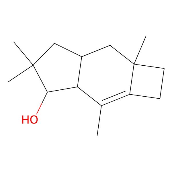2D Structure of 3,7,10,10-Tetramethyltricyclo[6.3.0.03,6]undec-6-en-9-ol