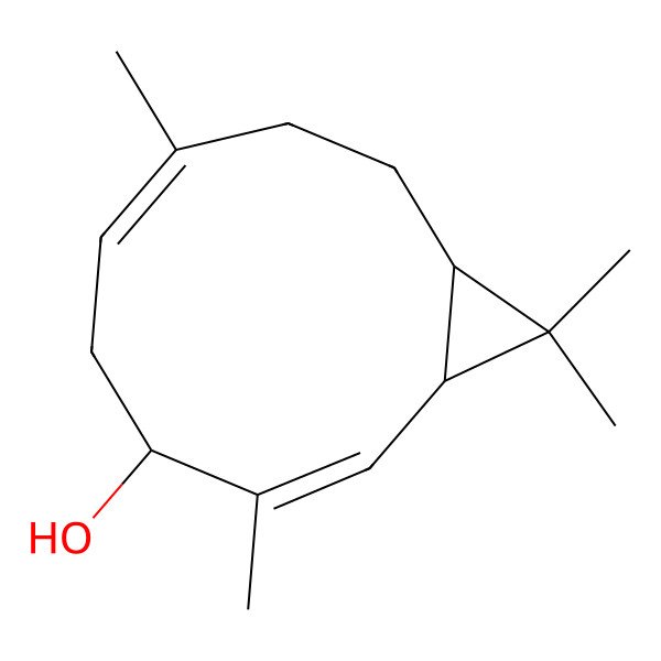 2D Structure of 3,7,11,11-Tetramethylbicyclo[8.1.0]undeca-2,6-dien-4-ol
