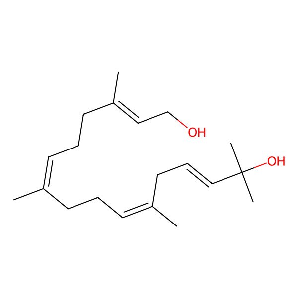 2D Structure of 3,7,11,15-Tetramethylhexadeca-2,6,10,13-tetraene-1,15-diol