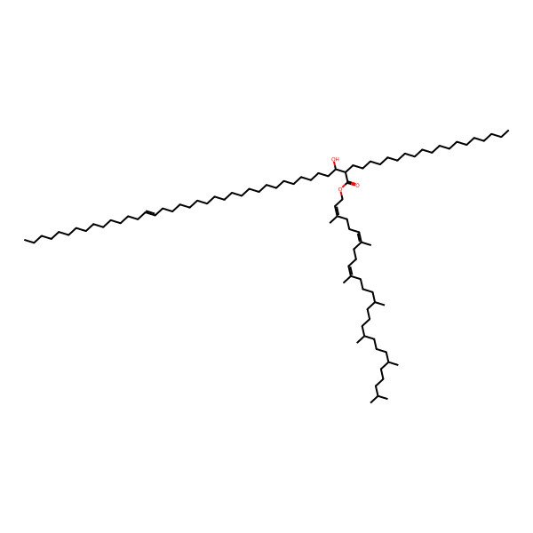 2D Structure of 3,7,11,15,19,23,27-Heptamethyloctacosa-2,6,10-trienyl 3-hydroxy-2-nonadecylnonatriacont-24-enoate