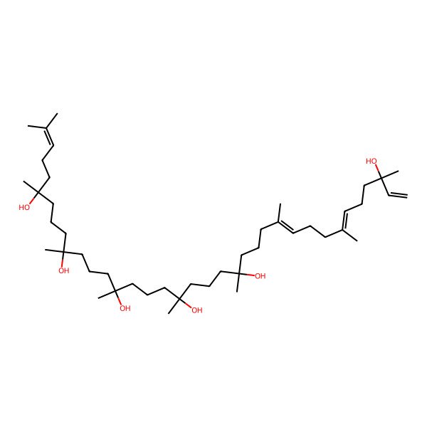 2D Structure of 3,7,11,15,19,23,27,31,35-Nonamethylhexatriaconta-1,6,10,34-tetraene-3,15,19,23,27,31-hexol