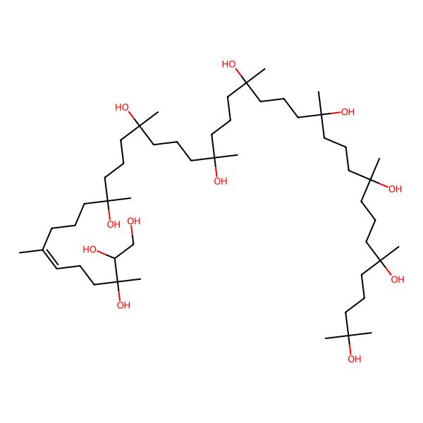2D Structure of 3,7,11,15,19,23,27,31,35,39-Decamethyltetracont-6-ene-1,2,3,11,15,19,23,27,31,35,39-undecol