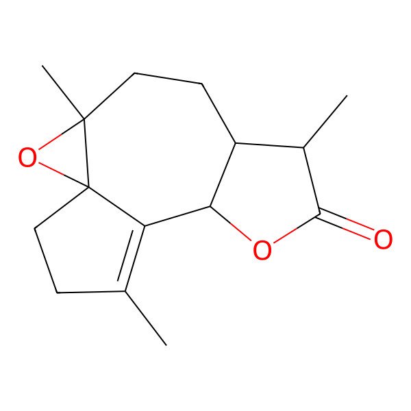 2D Structure of 3,7,12-Trimethyl-2,9-dioxatetracyclo[9.3.0.01,3.06,10]tetradec-11-en-8-one