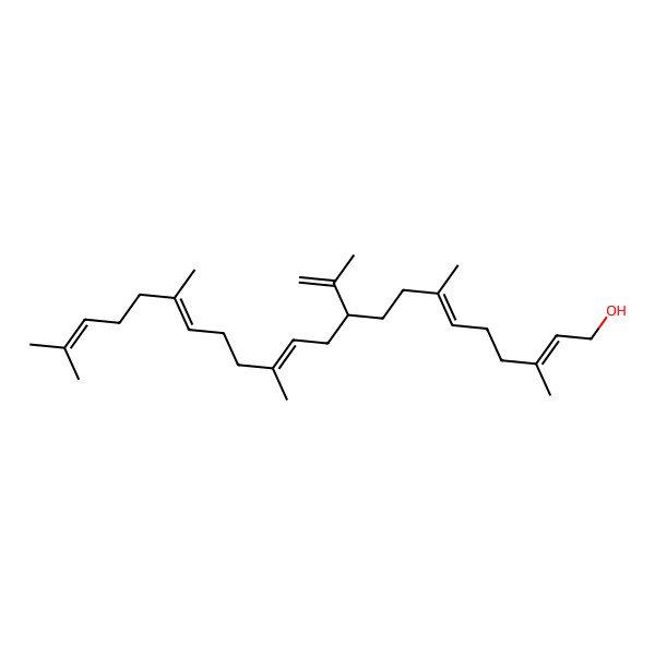 2D Structure of 3,7,13,17,21-Pentamethyl-10-prop-1-en-2-yldocosa-2,6,12,16,20-pentaen-1-ol