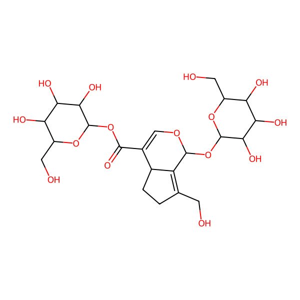 2D Structure of [3,4,5-Trihydroxy-6-(hydroxymethyl)oxan-2-yl] 7-(hydroxymethyl)-1-[3,4,5-trihydroxy-6-(hydroxymethyl)oxan-2-yl]oxy-1,4a,5,6-tetrahydrocyclopenta[c]pyran-4-carboxylate