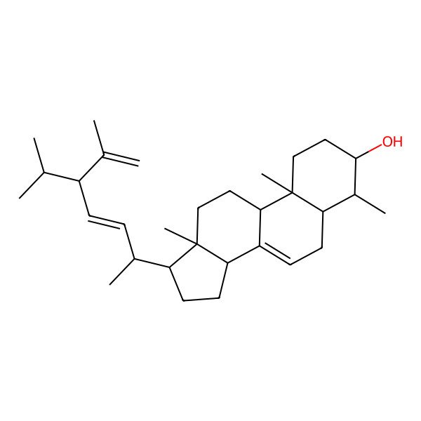 2D Structure of 4,10,13-trimethyl-17-(6-methyl-5-propan-2-ylhepta-3,6-dien-2-yl)-2,3,4,5,6,9,11,12,14,15,16,17-dodecahydro-1H-cyclopenta[a]phenanthren-3-ol