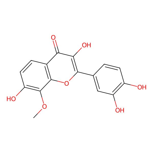2D Structure of 3,7,3',4'-Tetrahydroxy-8-methoxyflavone