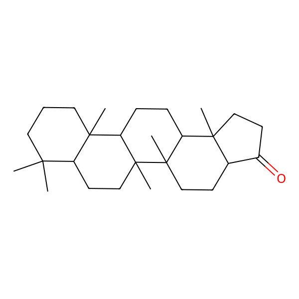 2D Structure of (3aS,5aR,5bR,7aR,11aS,11bS,13aS,13bR)-5a,5b,8,8,11a,13b-hexamethyl-2,3a,4,5,6,7,7a,9,10,11,11b,12,13,13a-tetradecahydro-1H-cyclopenta[a]chrysen-3-one