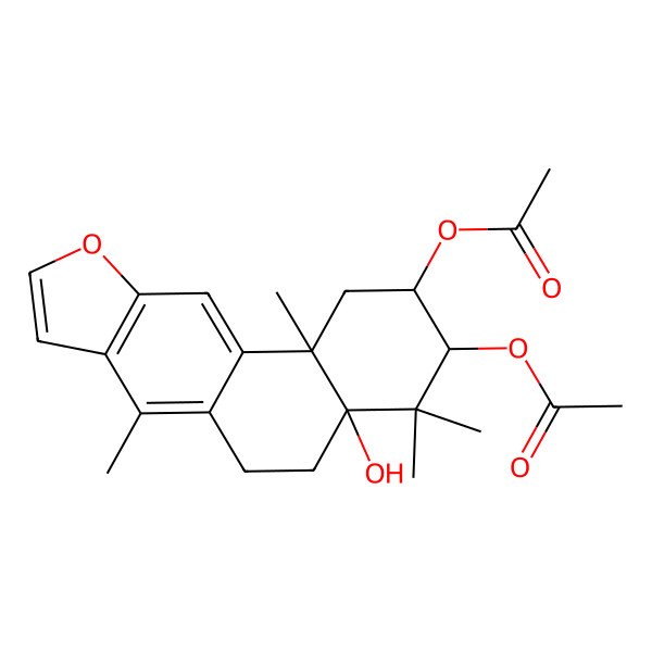 2D Structure of (3-acetyloxy-4a-hydroxy-4,4,7,11b-tetramethyl-2,3,5,6-tetrahydro-1H-naphtho[2,1-f][1]benzofuran-2-yl) acetate