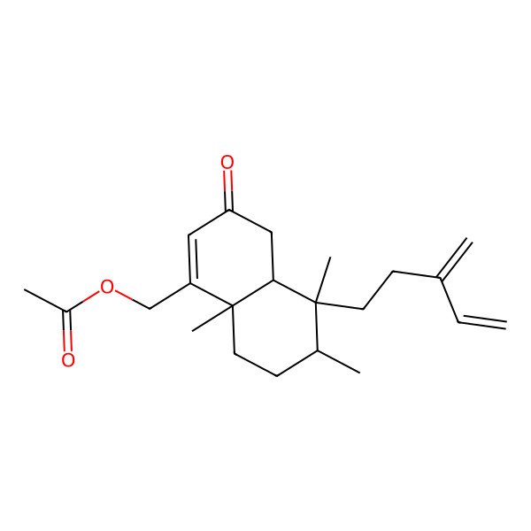 2D Structure of [5,6,8a-trimethyl-5-(3-methylidenepent-4-enyl)-3-oxo-4a,6,7,8-tetrahydro-4H-naphthalen-1-yl]methyl acetate