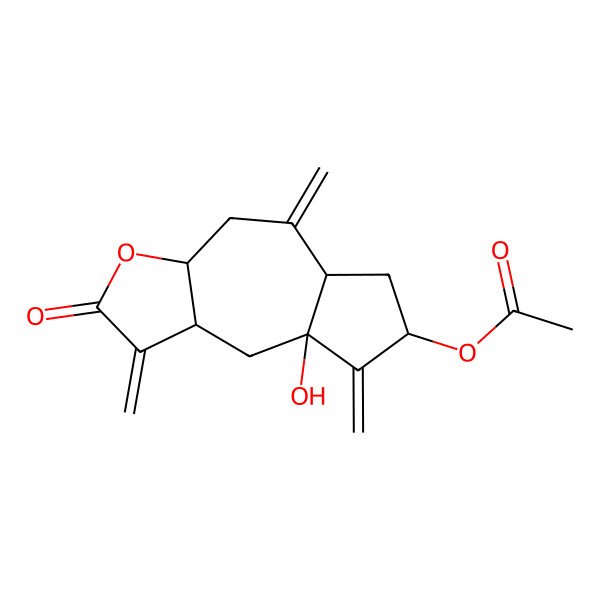 2D Structure of [(3aS,5aS,7S,8aS,9aR)-8a-hydroxy-1,5,8-trimethylidene-2-oxo-4,5a,6,7,9,9a-hexahydro-3aH-azuleno[6,5-b]furan-7-yl] acetate