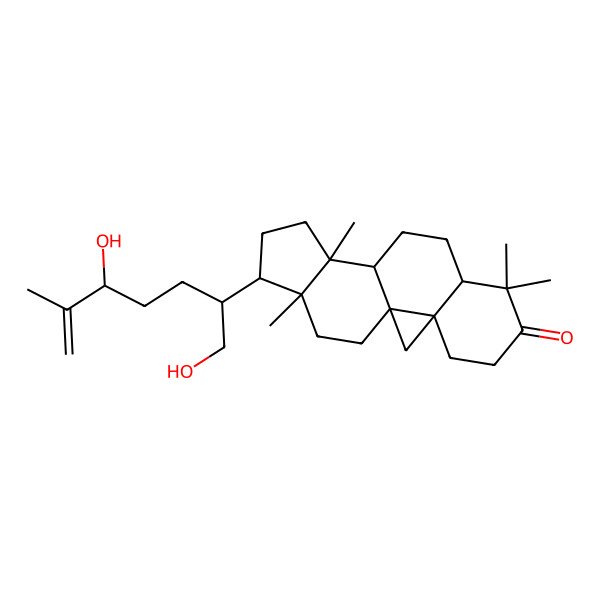 2D Structure of 15-(1,5-Dihydroxy-6-methylhept-6-en-2-yl)-7,7,12,16-tetramethylpentacyclo[9.7.0.01,3.03,8.012,16]octadecan-6-one