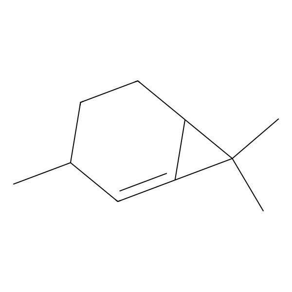 2D Structure of 3,7,7-Trimethylbicyclo[4.1.0]hept-1-ene