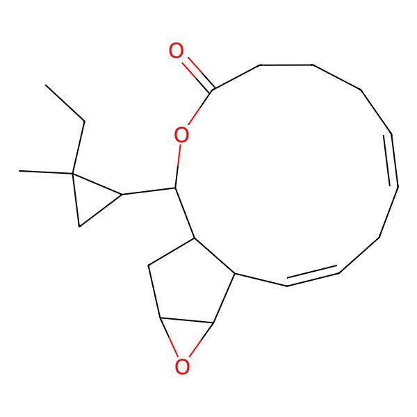 2D Structure of (1R,2S,8Z,11Z,13S,14R,16S)-2-[(1R,2S)-2-ethyl-2-methylcyclopropyl]-3,15-dioxatricyclo[11.4.0.014,16]heptadeca-8,11-dien-4-one