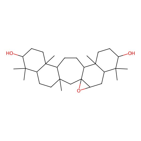 2D Structure of 3,7,7,11,16,20,20-Heptamethyl-24-oxahexacyclo[13.9.0.01,23.03,12.06,11.016,21]tetracosane-8,19-diol