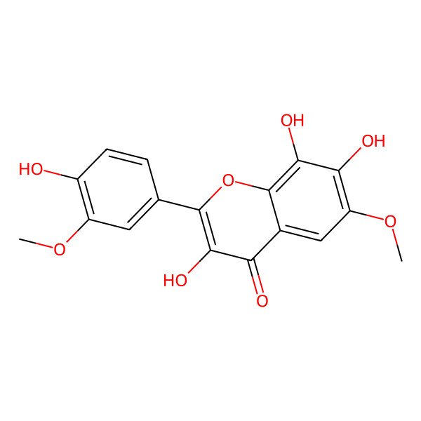 2D Structure of 3,7,8-Trihydroxy-2-(4-hydroxy-3-methoxyphenyl)-6-methoxychromen-4-one