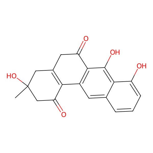 2D Structure of 3,7,8-trihydroxy-3-methyl-4,5-dihydro-2H-benzo[a]anthracene-1,6-dione