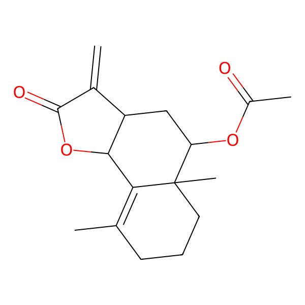 2D Structure of [(3aS,5S,5aS,9bR)-5a,9-dimethyl-3-methylidene-2-oxo-4,5,6,7,8,9b-hexahydro-3aH-benzo[g][1]benzofuran-5-yl] acetate