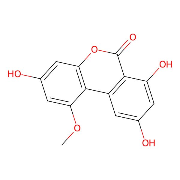 2D Structure of 3,7,9-Trihydroxy-1-methoxybenzo[c]chromen-6-one