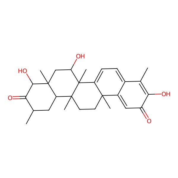 2D Structure of 3,7,9-Trihydroxy-4,6a,6b,8a,11,14a-hexamethyl-7,8,9,11,12,12a,13,14-octahydropicene-2,10-dione