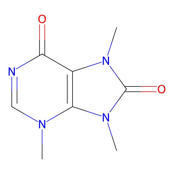 2D Structure of 3,7,9-Trimethylpurine-6,8-dione