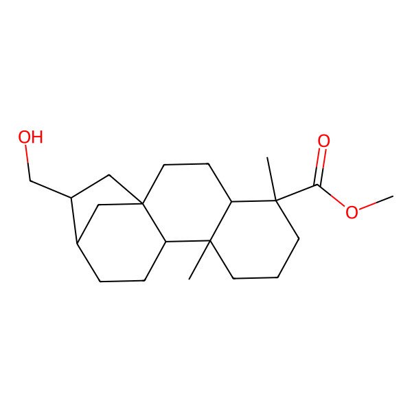2D Structure of methyl (1S,4S,5R,9S,10R,13R,14R)-14-(hydroxymethyl)-5,9-dimethyltetracyclo[11.2.1.01,10.04,9]hexadecane-5-carboxylate