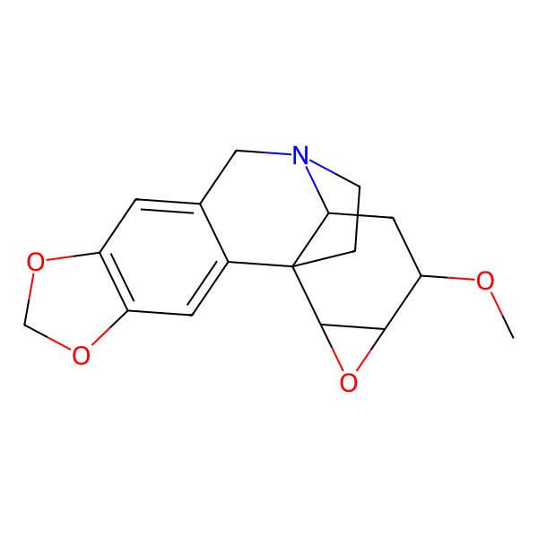 2D Structure of (1R,13S,15S,16S,18R)-15-methoxy-5,7,17-trioxa-12-azahexacyclo[10.6.2.01,13.02,10.04,8.016,18]icosa-2,4(8),9-triene