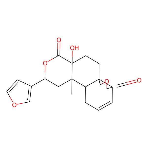2D Structure of (1S,4R,7R,9R,10S,14R)-7-(furan-3-yl)-4-hydroxy-9-methyl-6,16-dioxatetracyclo[8.7.0.01,14.04,9]heptadec-12-ene-5,15-dione