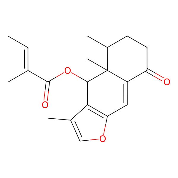 2D Structure of [(4S,4aR,5S)-3,4a,5-trimethyl-8-oxo-4,5,6,7-tetrahydrobenzo[f][1]benzofuran-4-yl] (Z)-2-methylbut-2-enoate