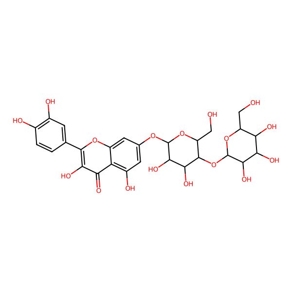 2D Structure of 7-[(2S,3R,4R,5R,6R)-3,4-dihydroxy-6-(hydroxymethyl)-5-[(2S,3R,4S,5R,6R)-3,4,5-trihydroxy-6-(hydroxymethyl)oxan-2-yl]oxyoxan-2-yl]oxy-2-(3,4-dihydroxyphenyl)-3,5-dihydroxychromen-4-one