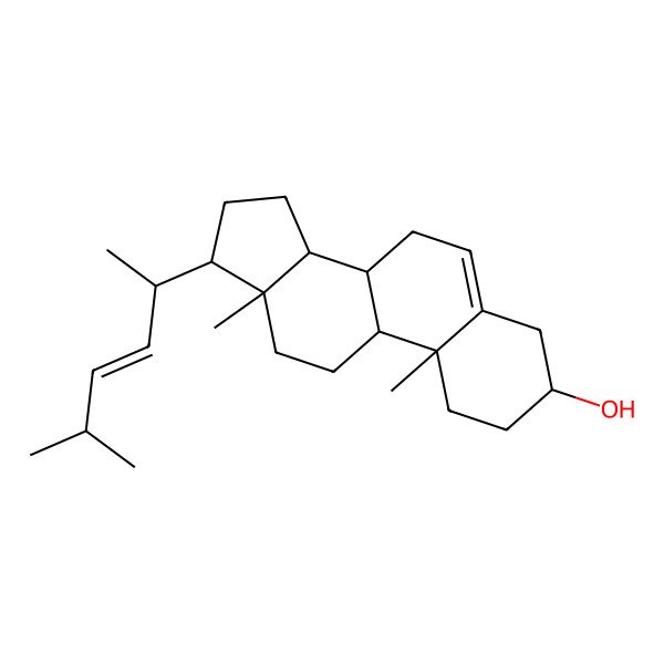 2D Structure of 10,13-dimethyl-17-(5-methylhex-3-en-2-yl)-2,3,4,7,8,9,11,12,14,15,16,17-dodecahydro-1H-cyclopenta[a]phenanthren-3-ol