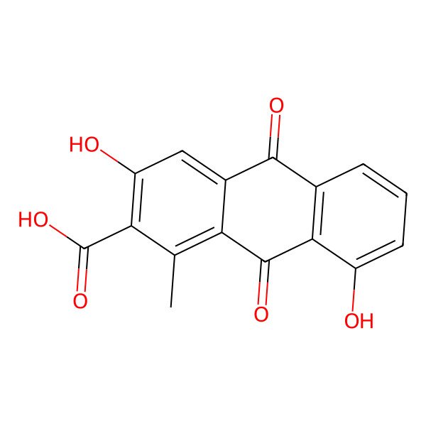 2D Structure of 3,8-Dihydroxy-1-methylanthraquinone-2-carboxylic acid