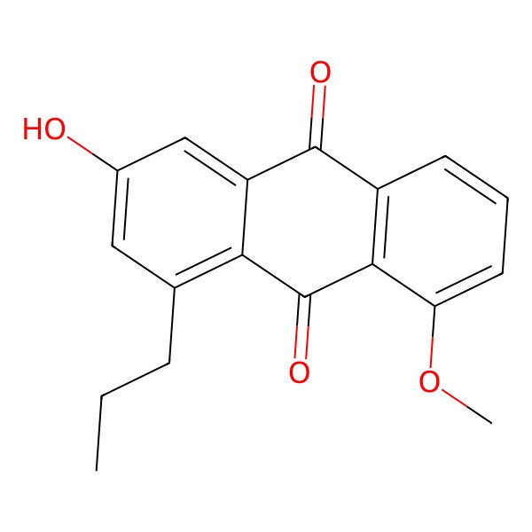 2D Structure of 3,8-Dihydroxy-1-propylanthraquinone