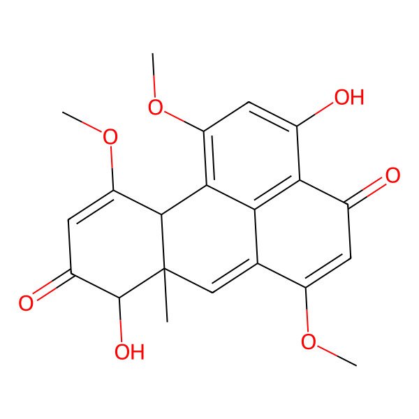 2D Structure of 3,8-Dihydroxy-1,6,11-trimethoxy-7a-methyl-8,11a-dihydrobenzo[a]phenalene-4,9-dione