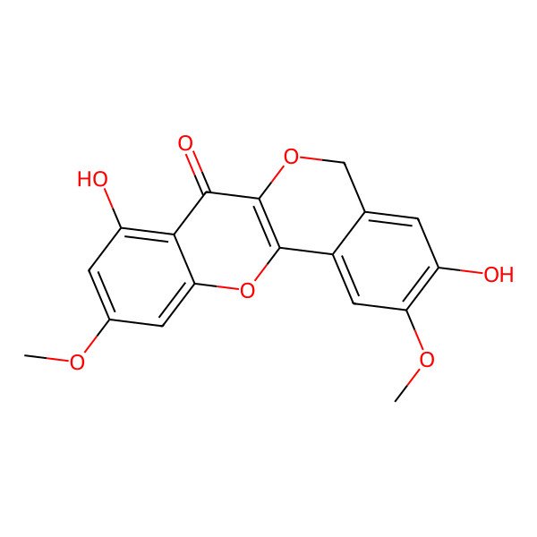 2D Structure of 3,8-dihydroxy-2,10-dimethoxy-5H-isochromeno[4,3-b]chromen-7-one