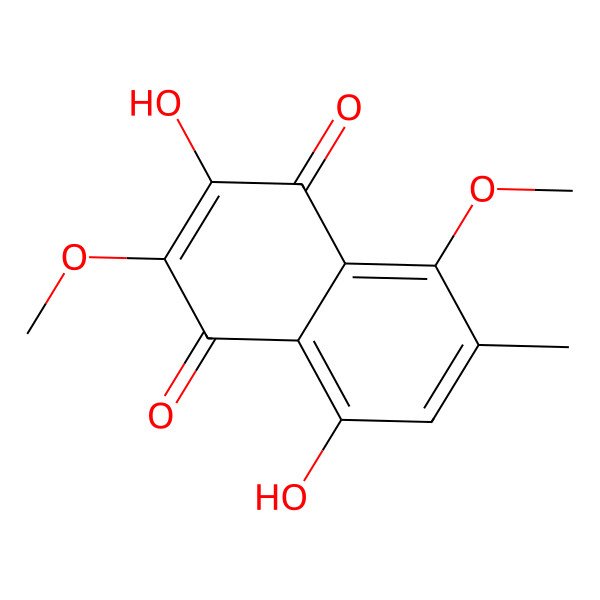 2D Structure of 3,8-Dihydroxy-2,5-dimethoxy-6-methylnaphthalene-1,4-dione