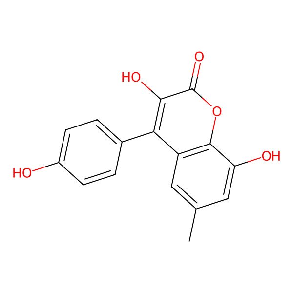 2D Structure of 3,8-Dihydroxy-4-(4-hydroxyphenyl)-6-methylcoumarin