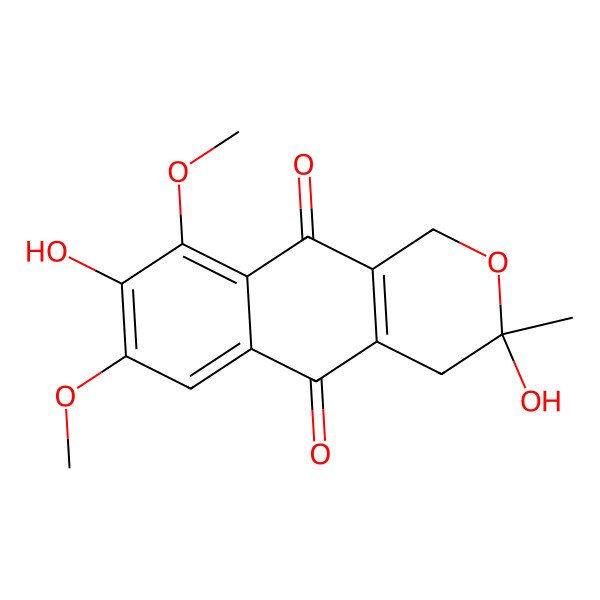 2D Structure of 3,8-Dihydroxy-7,9-dimethoxy-3-methyl-1,4-dihydrobenzo[g]isochromene-5,10-dione