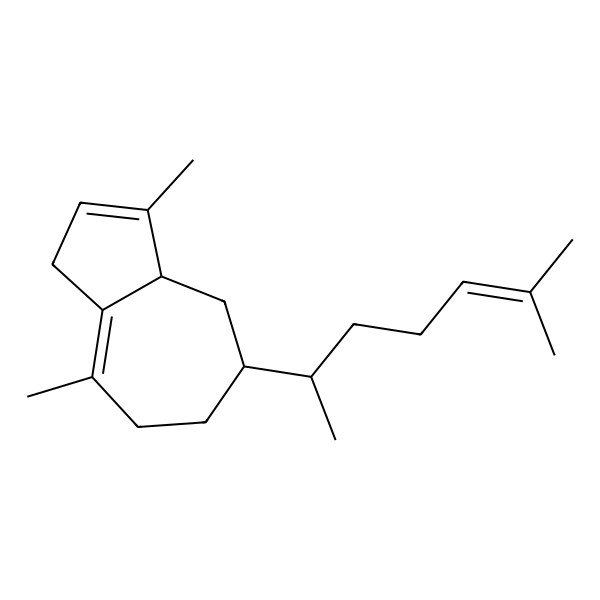 2D Structure of 3,8-Dimethyl-5-(6-methylhept-5-en-2-yl)-1,3a,4,5,6,7-hexahydroazulene