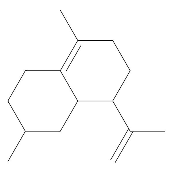 2D Structure of 3,8-Dimethyl-5-prop-1-en-2-yl-1,2,3,4,4a,5,6,7-octahydronaphthalene 2D Structure of 3,8-Dimethyl-5-prop-1-en-2-yl-1,2,3,4,4a,5,6,7-octahydronaphthalene