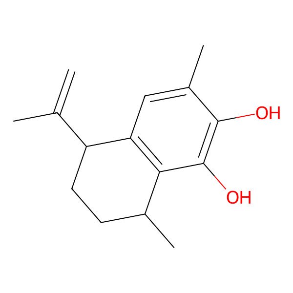 2D Structure of 3,8-Dimethyl-5-prop-1-en-2-yl-5,6,7,8-tetrahydronaphthalene-1,2-diol
