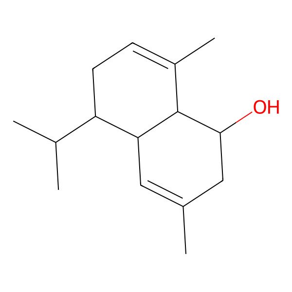 2D Structure of 3,8-Dimethyl-5-propan-2-yl-1,2,4a,5,6,8a-hexahydronaphthalen-1-ol