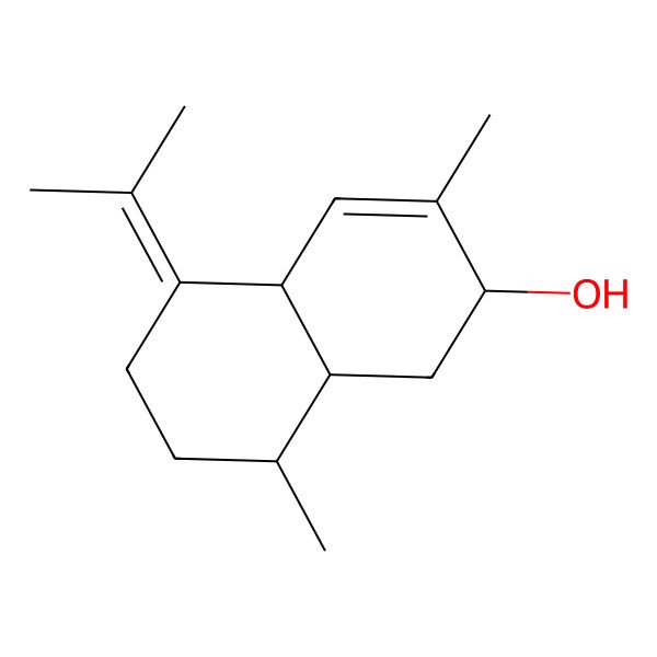 2D Structure of 3,8-dimethyl-5-propan-2-ylidene-2,4a,6,7,8,8a-hexahydro-1H-naphthalen-2-ol 2D Structure of 3,8-dimethyl-5-propan-2-ylidene-2,4a,6,7,8,8a-hexahydro-1H-naphthalen-2-ol