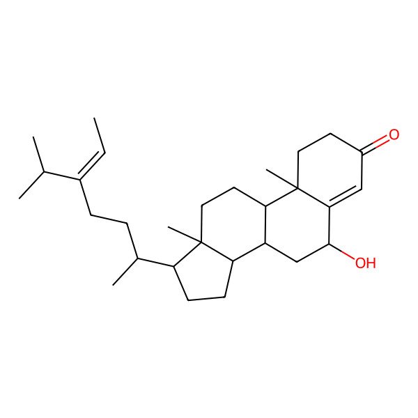 2D Structure of (10R,13R)-6-hydroxy-10,13-dimethyl-17-[(E,2R)-5-propan-2-ylhept-5-en-2-yl]-1,2,6,7,8,9,11,12,14,15,16,17-dodecahydrocyclopenta[a]phenanthren-3-one