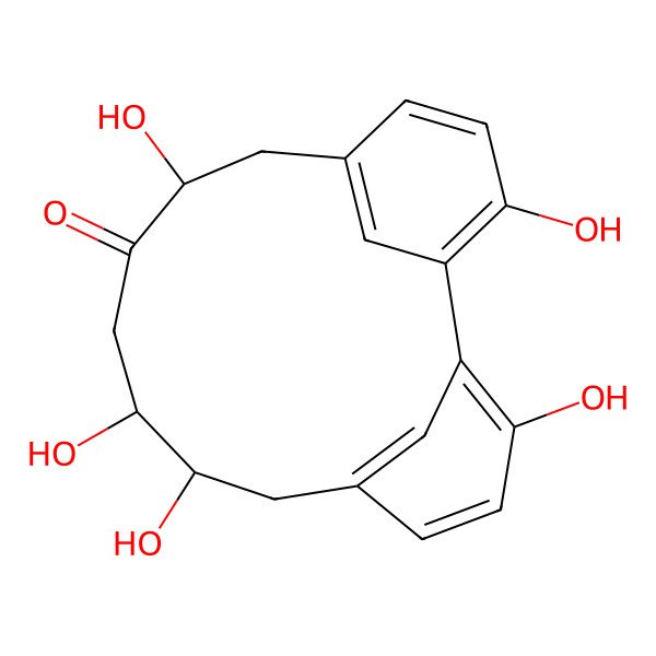 2D Structure of 3,8,11,12,17-Pentahydroxytricyclo[12.3.1.12,6]nonadeca-1(17),2,4,6(19),14(18),15-hexaen-9-one