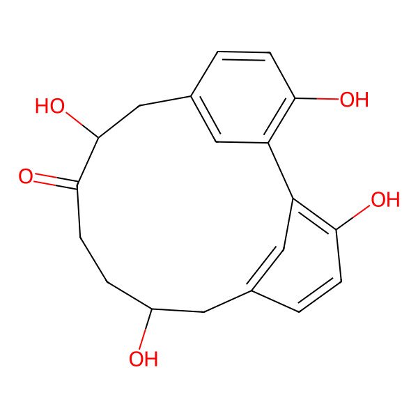 2D Structure of 3,8,12,17-Tetrahydroxytricyclo[12.3.1.12,6]nonadeca-1(17),2,4,6(19),14(18),15-hexaen-9-one