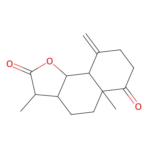 2D Structure of (3S,3aS,5aR,9aS,9bS)-3,5a-dimethyl-9-methylidene-3,3a,4,5,7,8,9a,9b-octahydrobenzo[g][1]benzofuran-2,6-dione