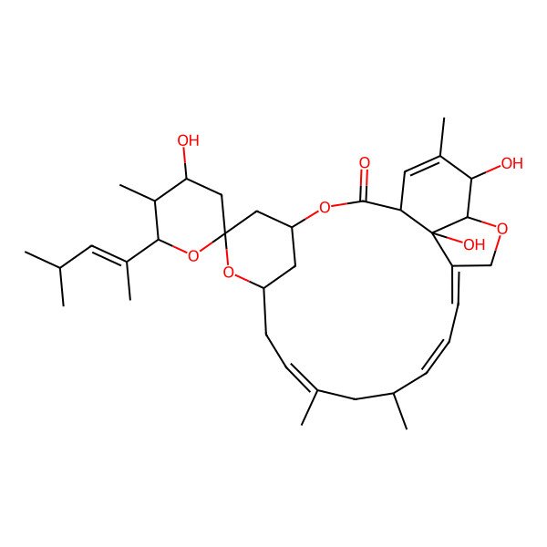 2D Structure of 4',21,24-Trihydroxy-5',11,13,22-tetramethyl-6'-(4-methylpent-2-en-2-yl)spiro[3,7,19-trioxatetracyclo[15.6.1.14,8.020,24]pentacosa-10,14,16,22-tetraene-6,2'-oxane]-2-one